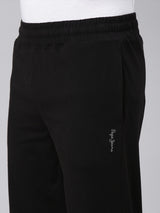 Men's Black Cotton Regular Fit Track Pant
