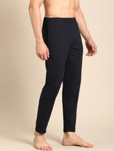 Men's Blue Cotton Regular Fit Track Pant
