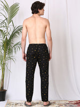 Men's Black Cotton Regular Fit Pyjama