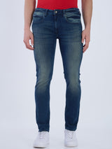 Mens Blue Casual Tapered Fit Jeans
