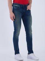 Mens Blue Casual Tapered Fit Jeans