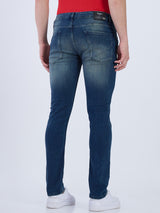 Mens Blue Casual Tapered Fit Jeans