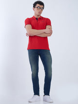 Mens Blue Casual Tapered Fit Jeans