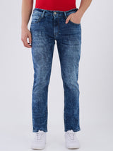 Mens Blue Casual Straight Fit Jeans