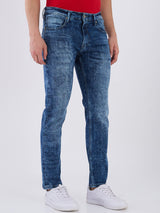 Mens Blue Casual Straight Fit Jeans