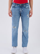 Mens Blue Casual Slim Fit Jeans