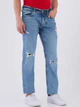 Mens Blue Casual Slim Fit Jeans
