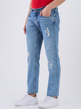 Mens Blue Casual Slim Fit Jeans