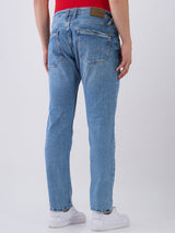 Mens Blue Casual Slim Fit Jeans