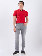 Mens Grey Casual Straight Fit Jeans