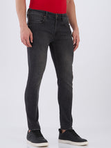 Mens Black Casual Tapered Fit Jeans