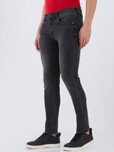 Mens Black Casual Tapered Fit Jeans