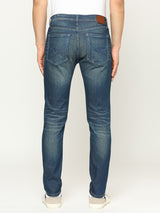 Mens Blue Straight Fit Stretchable Jeans