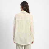 Women's Yellow Casual Regular Fit Printed Full Sleeves Shirt