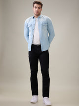 Mens Black Casual Slim Fit Jeans