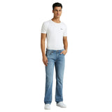 Mens Blue Straight Fit Stretchable Jeans