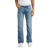 Mens Blue Straight Fit Stretchable Jeans