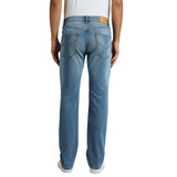 Mens Blue Straight Fit Stretchable Jeans