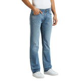 Mens Blue Straight Fit Stretchable Jeans