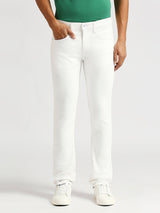 Mens White Slim Stretchable Jeans
