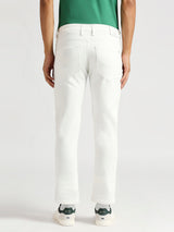 Mens White Slim Stretchable Jeans