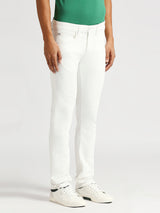 Mens White Slim Stretchable Jeans