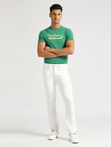 Mens White Slim Stretchable Jeans