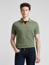 Mens Green Casual Regular Printed Half Sleeves Tshirt