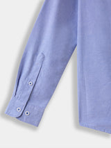Boys Blue Casual Full Sleeves Solid Oxford Shirt