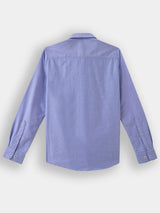 Boys Blue Casual Full Sleeves Solid Oxford Shirt