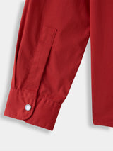 Boys Red Casual Full Sleeves Solid Regular Shirt