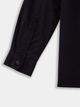 Boys Black Casual Full Sleeves Solid Regular Shirt