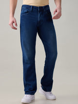 Men's Blue Casual Solid Slim Fit Jeans