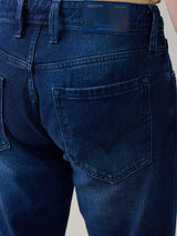 Men's Blue Casual Solid Slim Fit Jeans