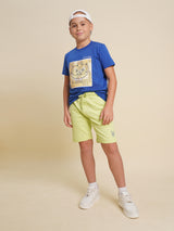 Boys Green Casual Regular Fit Shorts