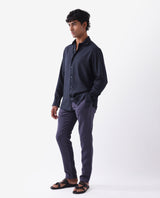 Men's Purple Casual Skinny Fit Solid Trouser