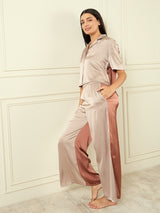Women's Brown Everyday Regular Fit Solid Half Sleeves Night Suits
