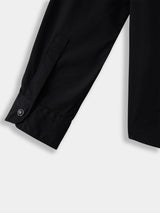 Boys Black Casual Full Sleeves Solid Regular Shirt