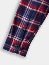 Boys Navy Casual Full Sleeves Checked Twill Shirt