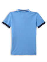 Boys Blue Casual Slim Fit Colorblock Half Sleeves Polo Tshirt