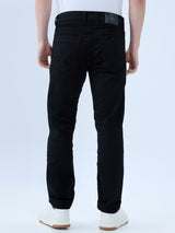 Men's Black Mid-Rise Slim Fit Cotton Blend Casual Jeans