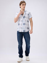Men's Multi Cotton Blend Printed Slim Fit Half Sleeves Casual Shirt