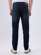 Men's Blue Mid-Rise Skinny Fit Cotton Blended Casual Jeans