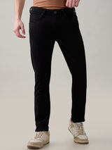 Men's Black Casual Solid Skinny Fit Jeans