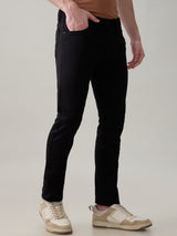 Men's Black Casual Solid Skinny Fit Jeans