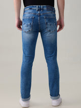 Men's Blue Casual Solid Slim Fit Jeans