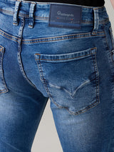 Men's Blue Casual Solid Slim Fit Jeans