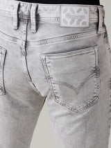 Men's Gray Casual Solid Skinny Fit Jeans