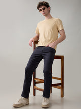 Men's Gray Casual Solid Slim Fit Jeans