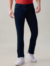 Men's Blue Casual Solid Slim Fit Jeans